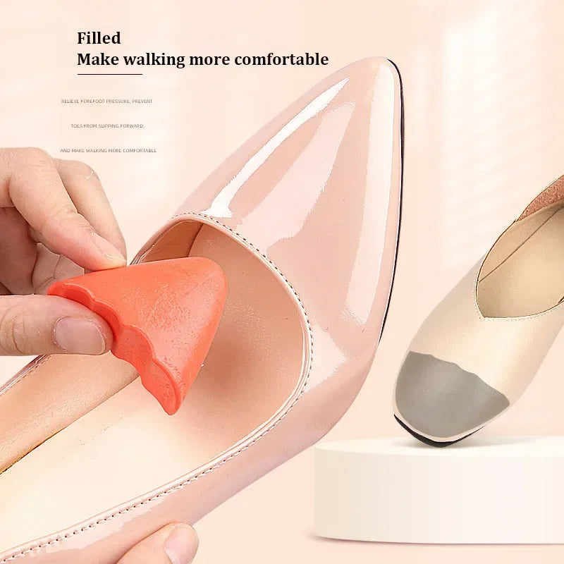 1 Par de Protectores de Puntera de PU Ajustables para Hombres y Mujeres, Plantillas Gruesas y Suaves para Alivio del Dolor, Protectores de Puntera para Zapatos
