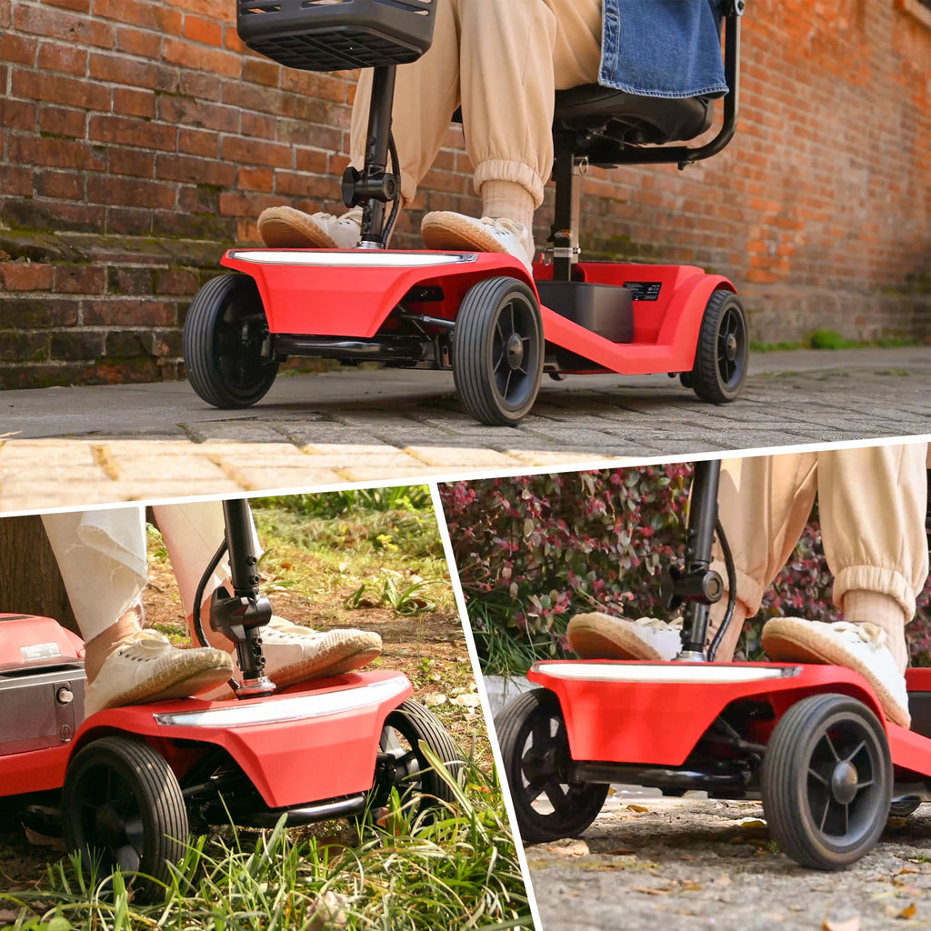 SWEETRICH S2 Scooter Eléctrico Plegable y Ajustable de Cuatro Ruedas y 250W con Freno Electromagnético para Personas Mayores y con Discapacidad