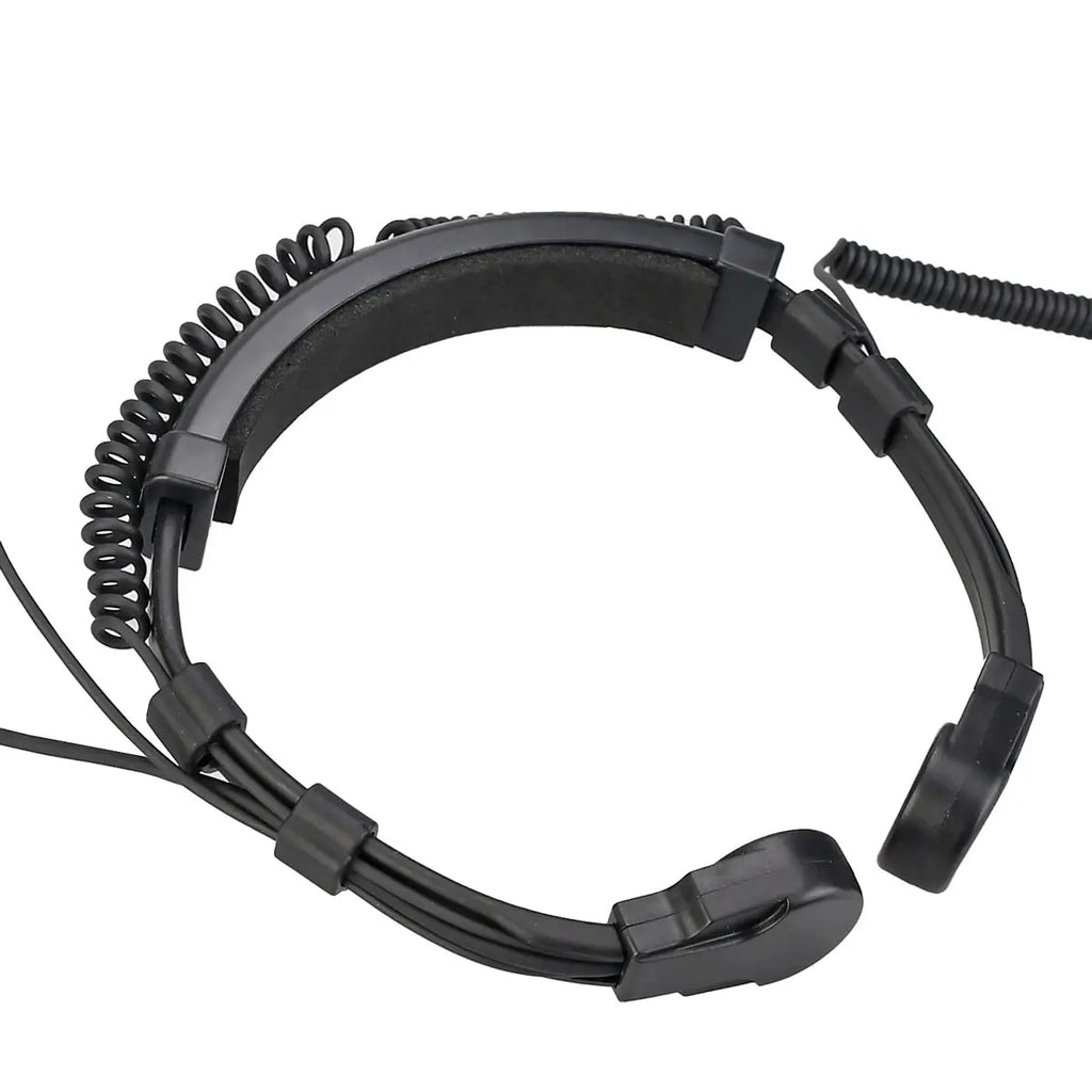 Retevis ETK007 Micrófono de garganta ajustable con PTT de dedo para Baofeng UV-5R Estilo Kenwood Doble aguja Incluye dos auriculares
