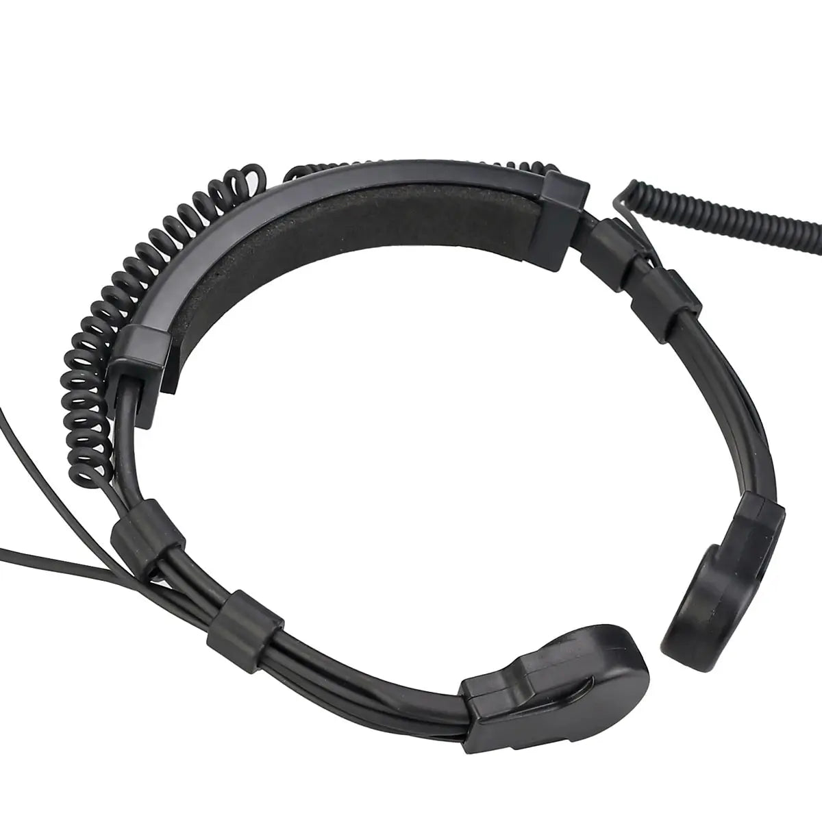 Retevis ETK007 Micrófono de garganta ajustable con PTT de dedo para Baofeng UV-5R Estilo Kenwood Doble aguja Incluye dos auriculares