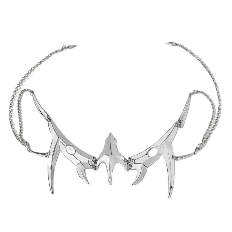 Pendientes de Metal para hombres y mujeres, Accesorios de Cara fluida de alienígena mecánico gótico, máscara Irregular Punk, joyería de fiesta de Halloween