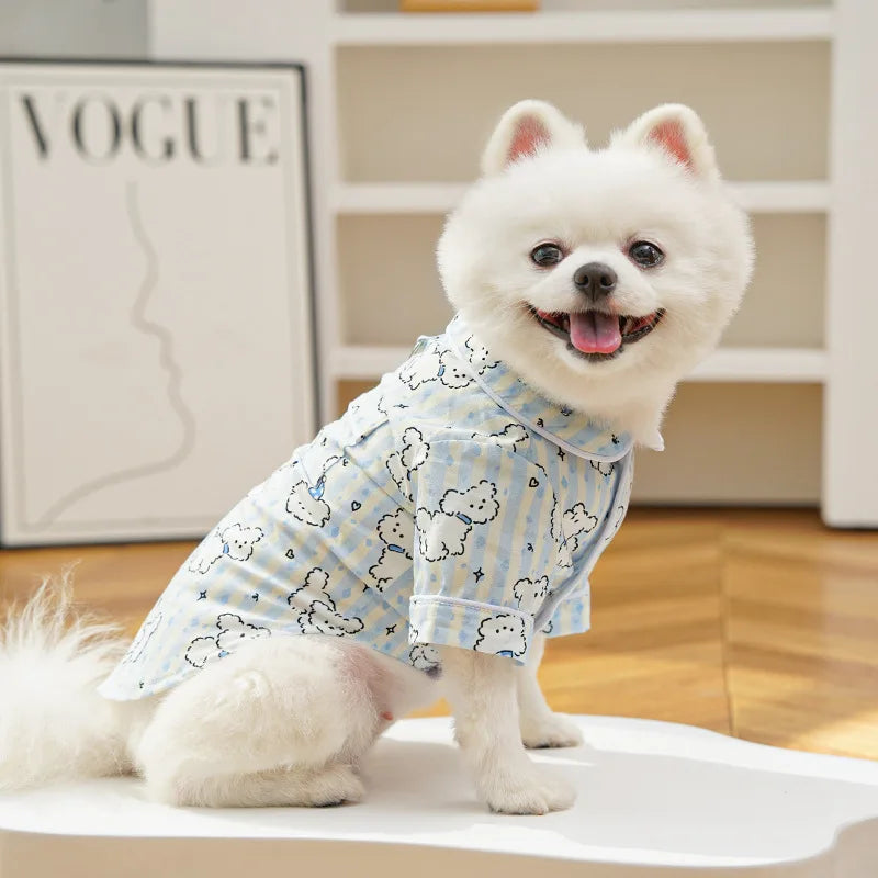 Mono de verano para perro, ropa con estampado de perro, chaleco para cachorro, ropa para perros Chihuahua y Bichón, pijama fino de cuatro patas para perro, ropa para parejas.