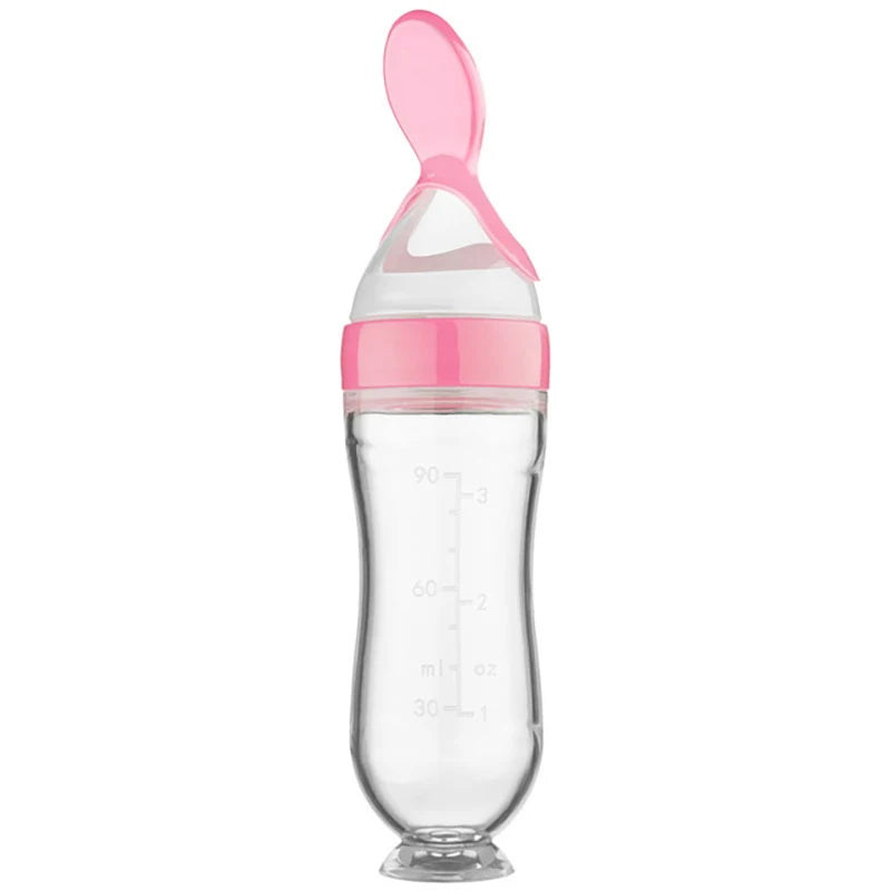 Biberón exprimidor de silicona para bebé, cuchara de entrenamiento para recién nacido, alimentador de suplemento alimenticio de cereales infantil, vajilla segura Bbay