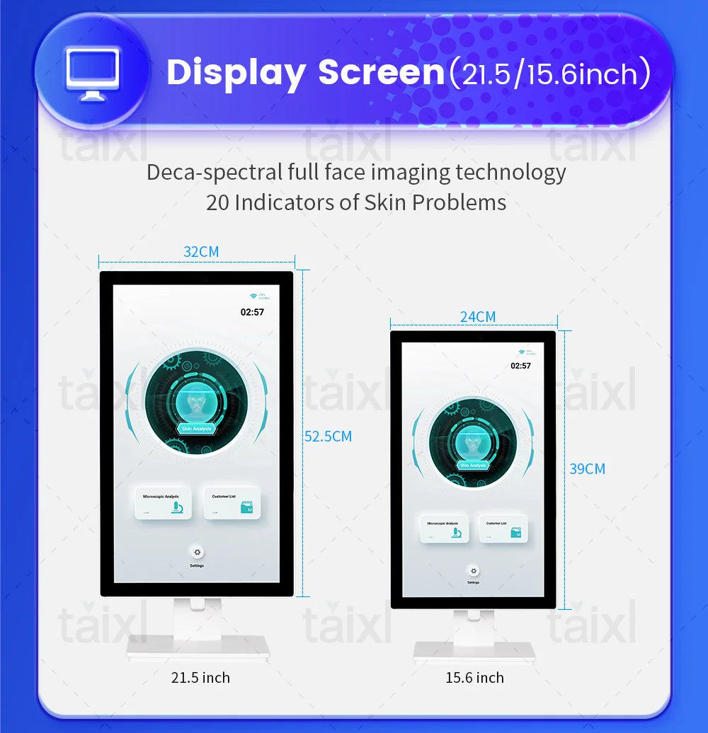 Escáner de piel 3D, analizador facial para el cuidado, máquina de Monitor, espejo mágico, prueba portátil, Detector en inglés, análisis de prueba de cámara facial