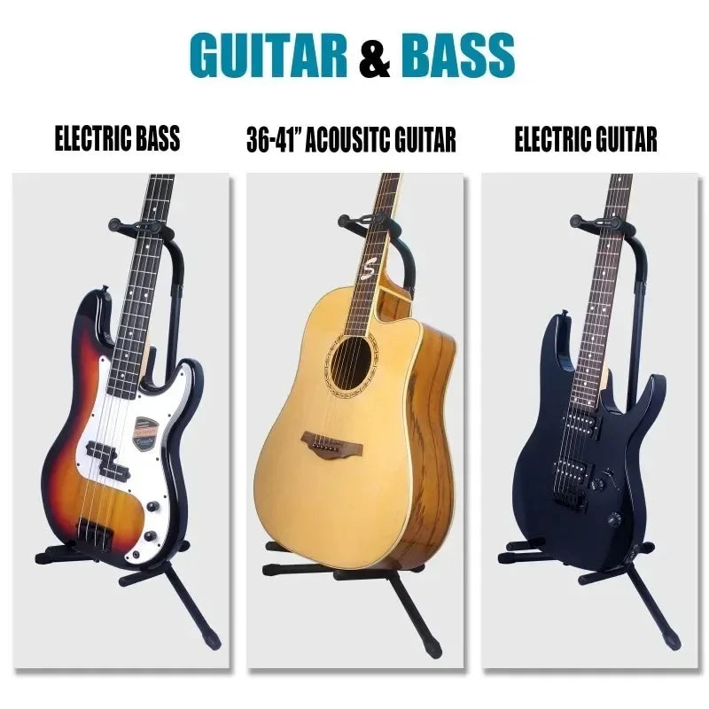 Soporte Vertical Plegable y Ajustable para Guitarra, Soporte Multiusos para Ukelele, Bajo, Guitarra Clásica, Eléctrica y Pipa