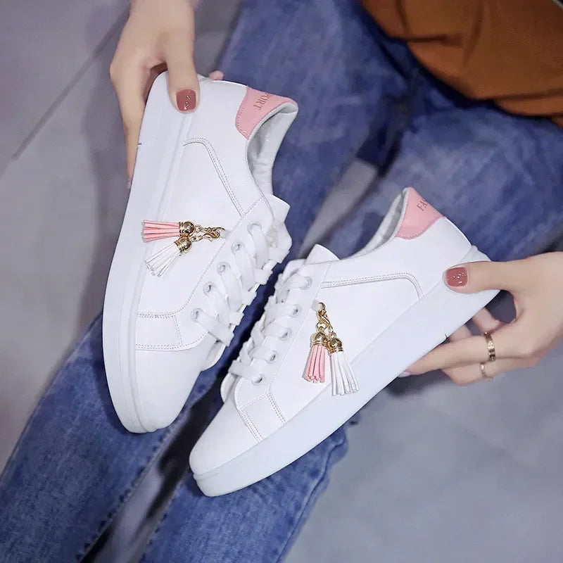 Zapatillas Deportivas Transpirables para Mujer, Zapatos Casuales para Estudiantes, Zapatos Deportivos Planos de Malla Blanca para Chica, Zapatos Vulcanizados de Diseñador para Mujer
