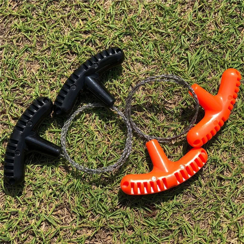 Sierra de Cadena Manual de Acero, Herramienta Portátil de Emergencia y Supervivencia, Kit de Alambre de Acero para Senderismo, Camping y Actividades al Aire Libre