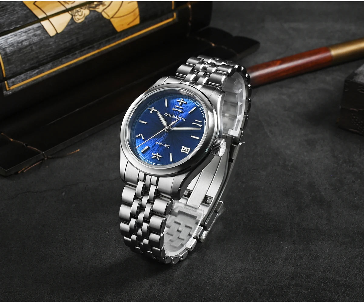 San Martin nuevo reloj Gada de 39mm estilo chino diseño Original Sunburst JianZhan Miyota 90S5 vestido de hombre mecánico automático SN0144