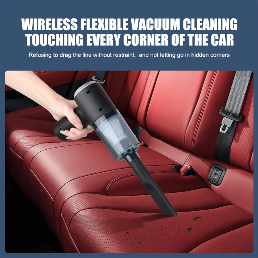 Aspiradora de mano para coche con filtro, súper succión, depósito de polvo de 0,3 L, ruido de 45 dB, adecuada para el hogar, la oficina, limpieza de pelo de mascotas, aspiradora de coche, limpieza de alfombras