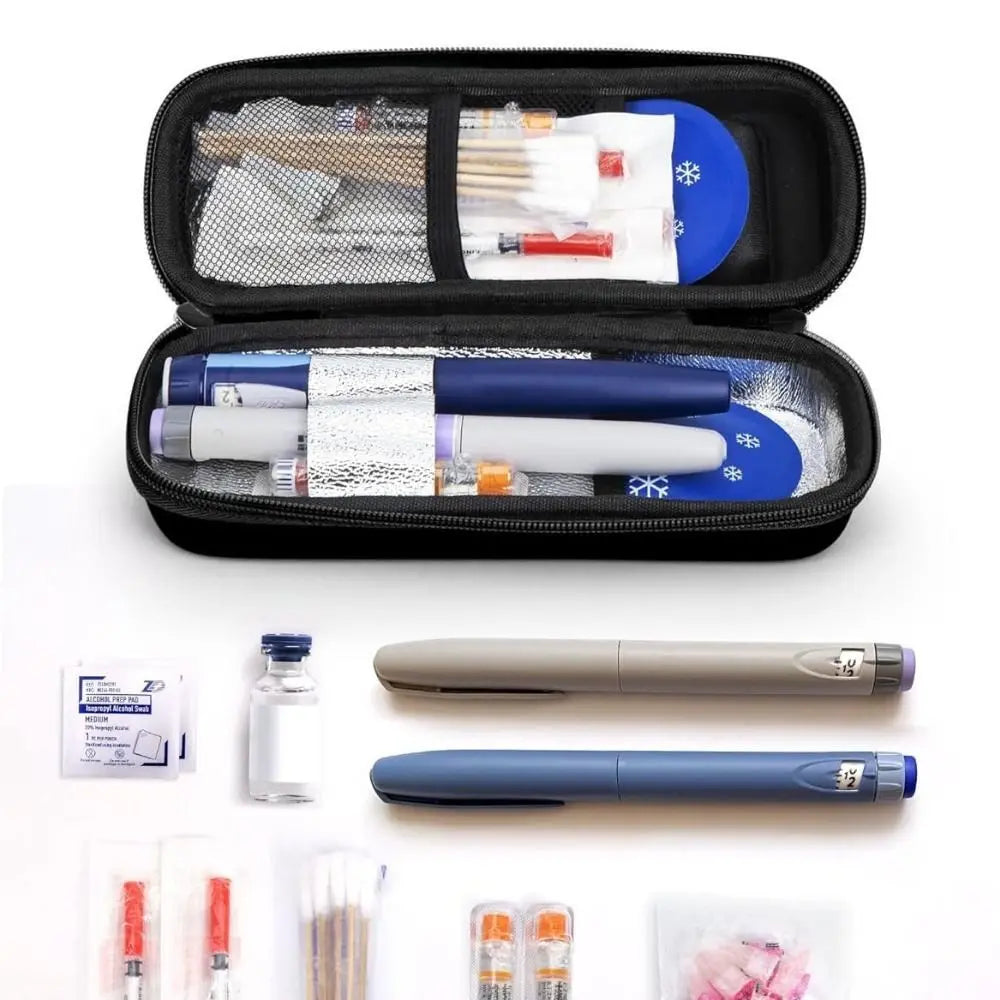 Enfriador de insulina impermeable, Estuche De Viaje, organizador de medicina refrigerado portátil reutilizable, aislado con pantalla de termómetro