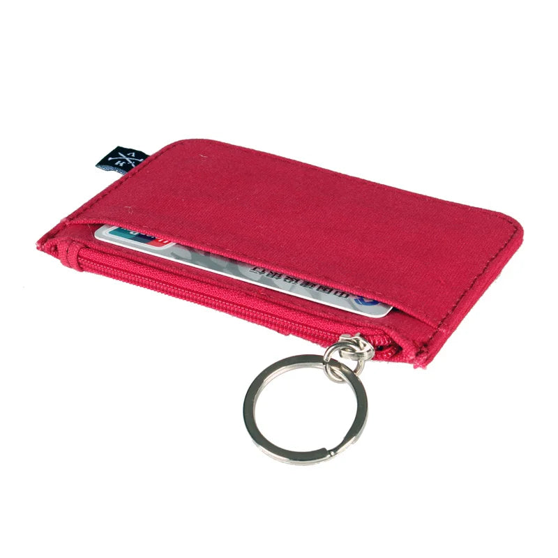 Monedero para mujer, cartera delgada minimalista para hombre, tarjetero, monedero de lona 4642