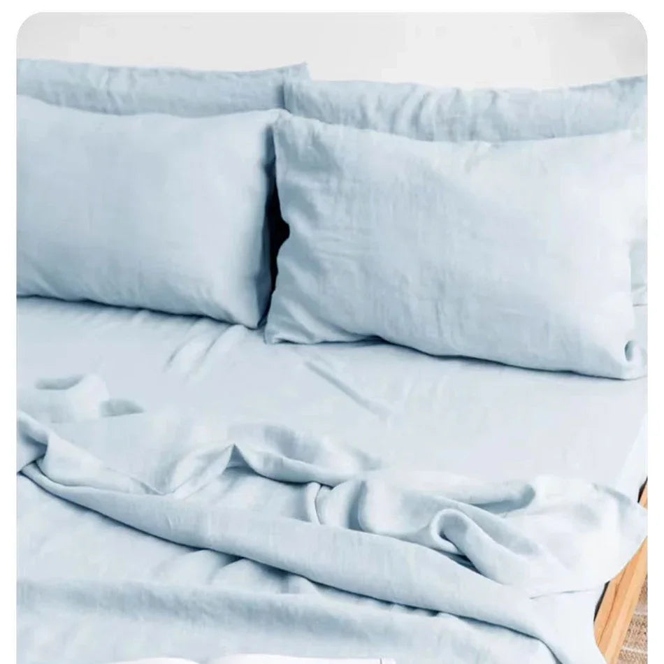Funda de almohada de lino de 2 uds, fundas de almohada tipo sobre suaves y cómodas de lino Natural francés, decoración del hogar, funda de almohadas para dormitorio para todas las estaciones