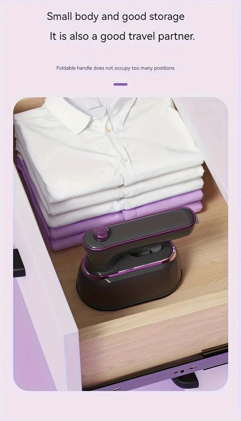 Plancha de vapor portátil para dormitorio, plancha colgante para el hogar, plegable para viajes fáciles, vestidor y planchado rápido de ropa