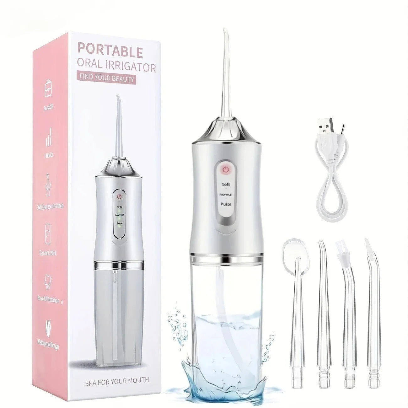 Irrigador Oral, aparato de hilo Dental con chorro de agua, hilo dental para odontología, lavadora bucal, herramientas de limpieza para blanqueamiento Dental