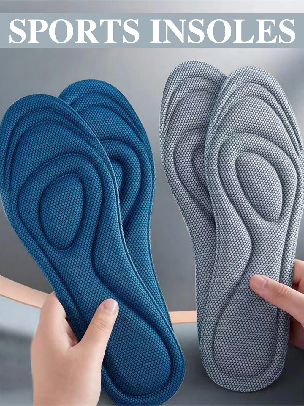 Plantillas ortopédicas de espuma viscoelástica para zapatos, desodorización antibacteriana, absorción de sudor, calzado deportivo, almohadillas para correr, 2 uds.