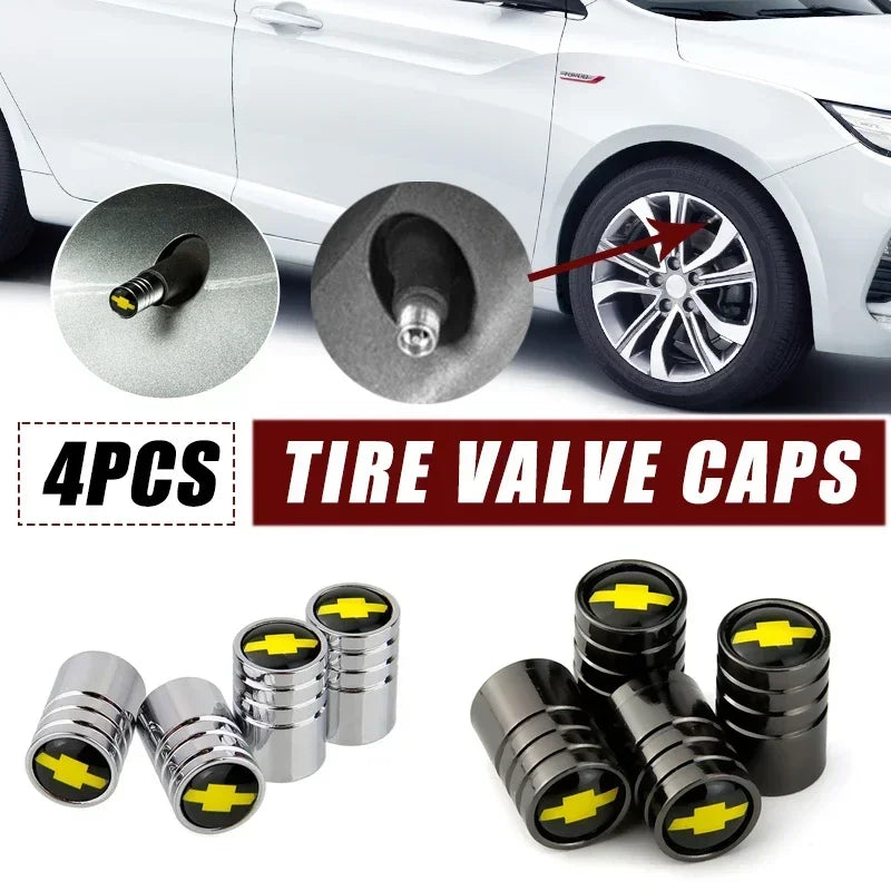 4 Uds para Chevrolet Aveo Cruze Malibu Spark Lova Orlando Captiva Optra Trax cubiertas decorativas de neumáticos de aleación tapa de válvula de rueda de coche