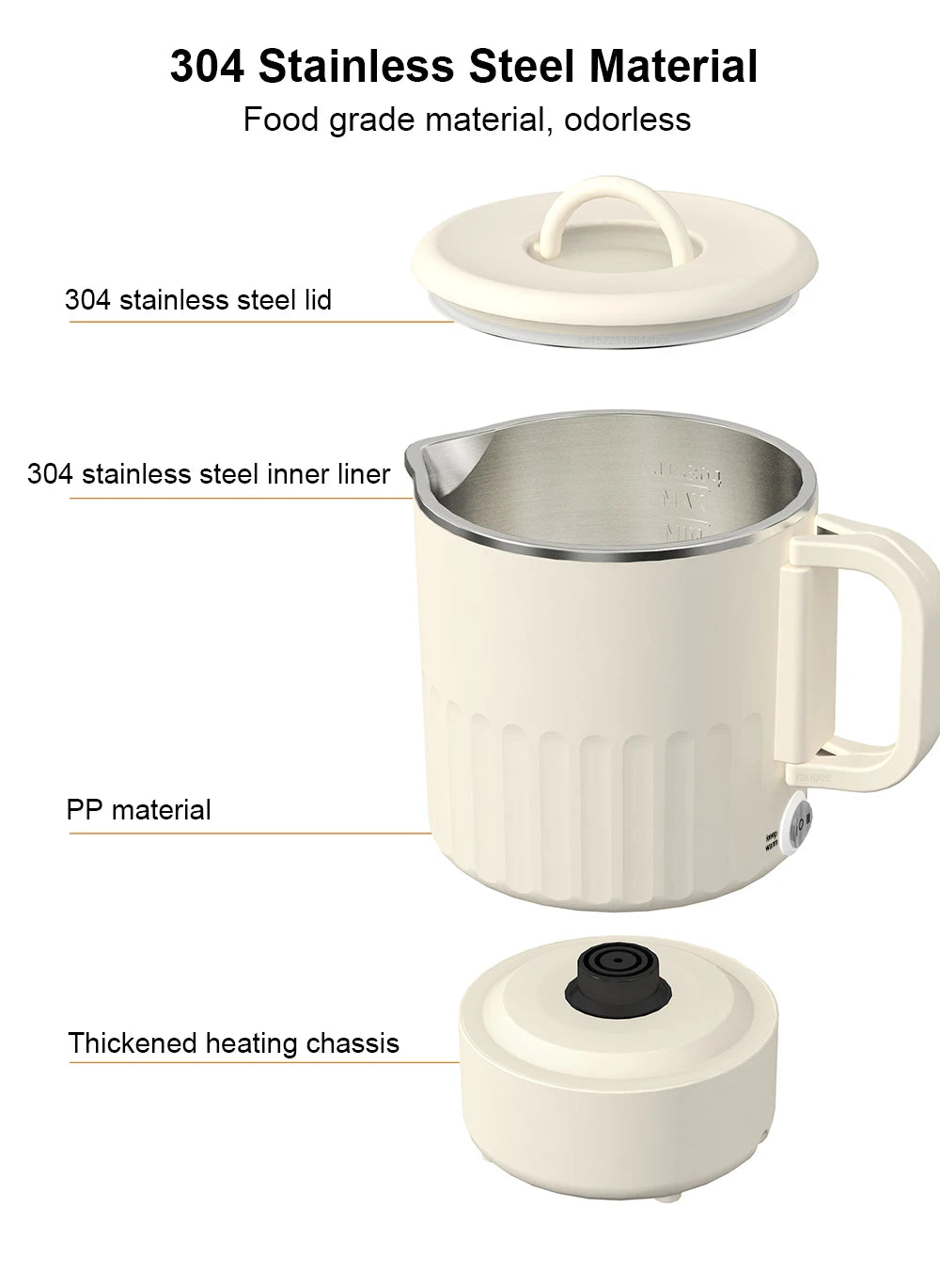 Mini Hervidor eléctrico plegable, calentador de agua portátil de 1000ML, hervidor eléctrico de viaje, hervidor doméstico plegable, olla eléctrica para hervir