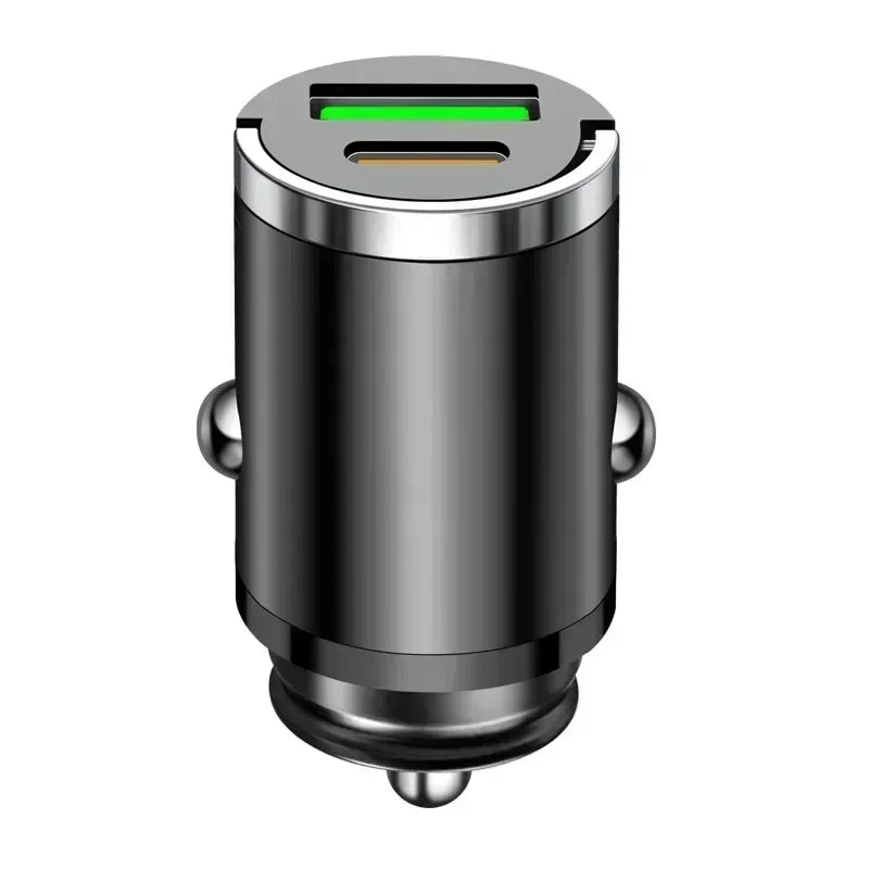 Mini cargador de coche de 100W tipo C, carga rápida USB Dual para iphone 15 pro max, Samsung, Huawei, Xiaomi, cargador de encendedor de cigarrillos