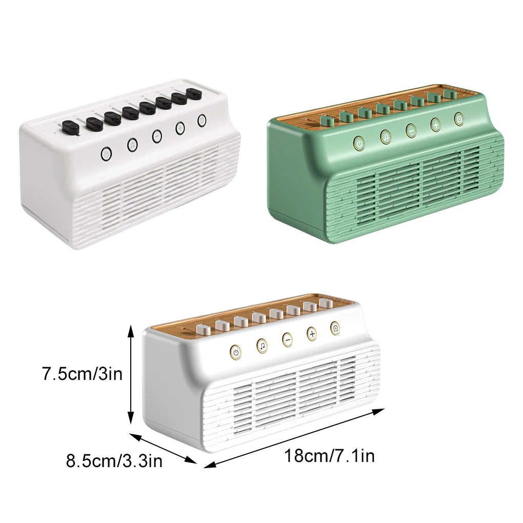 Máquina de sonido blanco para bebés con 8 sonidos naturales, altavoz inalámbrico compatible con Bluetooth, caja de música portátil, herramienta de ayuda para dormir en el dormitorio
