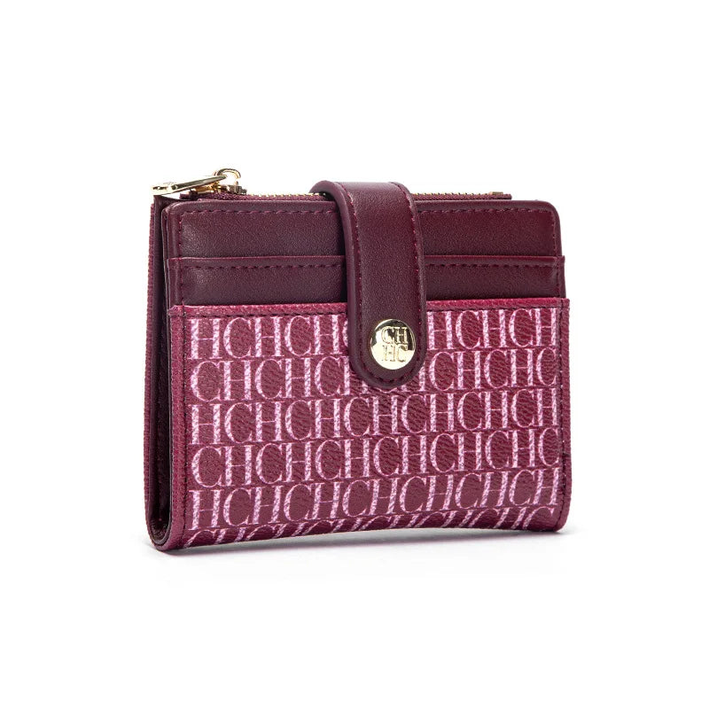 CHCH-funda para tarjetas de diseño cuadrado Retro clásico, marca de lujo, botón de moda, Clip plegable clásico para dinero, compacto, ligero, de lujo