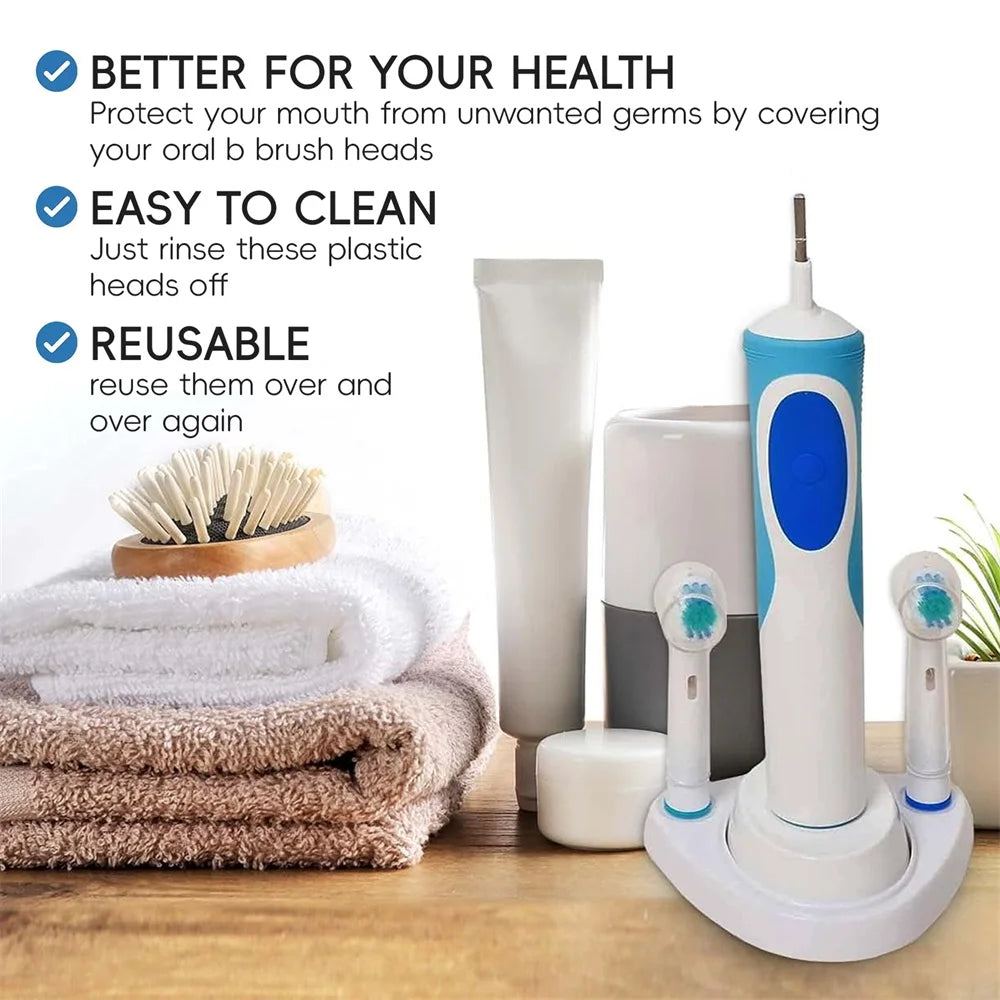 4 Uds. Compatible con cabezales de cepillo de dientes eléctrico Oral B, cubiertas a prueba de polvo, tapa protectora de cabezal de cepillo redondeado para almacenamiento y viajes