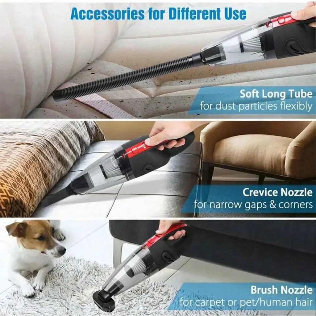 Aspiradora portátil con carga rápida en el vehículo, aspiradora inalámbrica portátil para el cabello de mascotas con fuerte atracción recargable