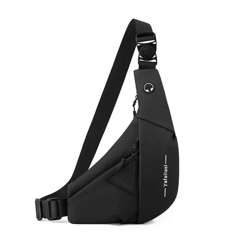 Bolso de Pecho Impermeable para Hombre, Bandolera, Mochila para Viajes Diarios, Membrana de Cuero Resistente a Salpicaduras, Ideal para Viajes Casuales
