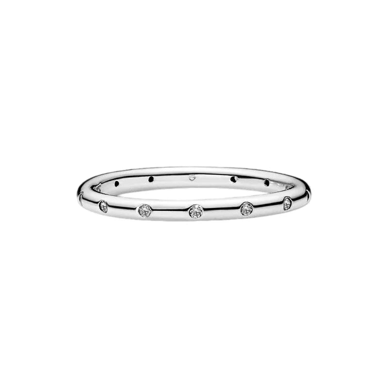 Anillo de Plata 925 con Corona y Corazón de Circonio Dorado para Mujer, Joyería Europea de Moda para Bodas y Fiestas, Regalo DIY