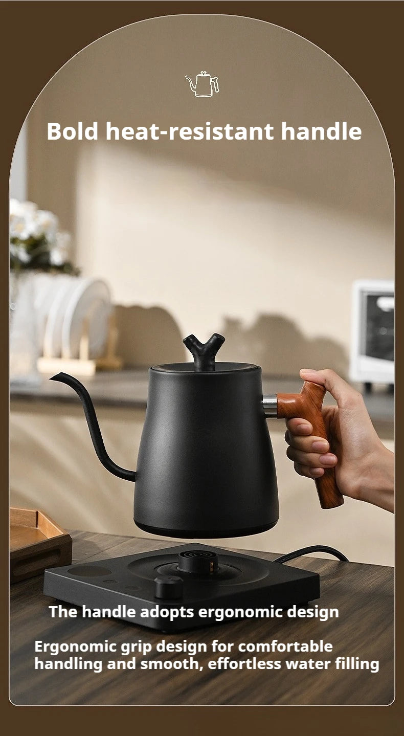 Hervidor Eléctrico Inteligente de 1L con Control de Temperatura, Acero Inoxidable 304, 1000W, Calentamiento Rápido para Café y Té