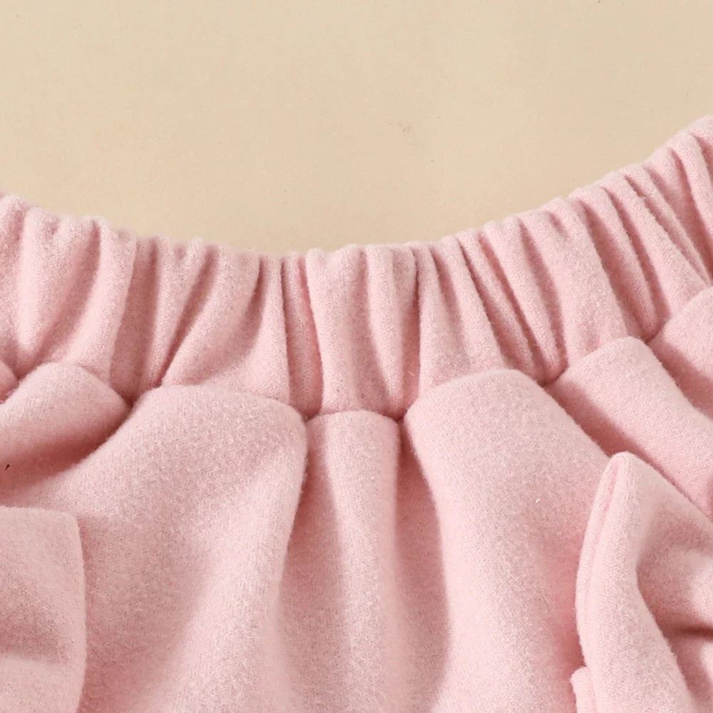 Conjunto de ropa de Año Nuevo para niñas de 0 a 3 años, Top de manga larga con lazo grande, falda Irregular y boina, ropa de Navidad para niños pequeños de 3 uds.