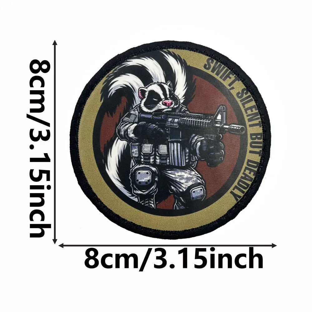 Parche de impresión silencioso pero mortal de tácticas de ardilla, insignia de moral con respaldo de gancho para chaqueta y mochila, brazalete de estilo militar