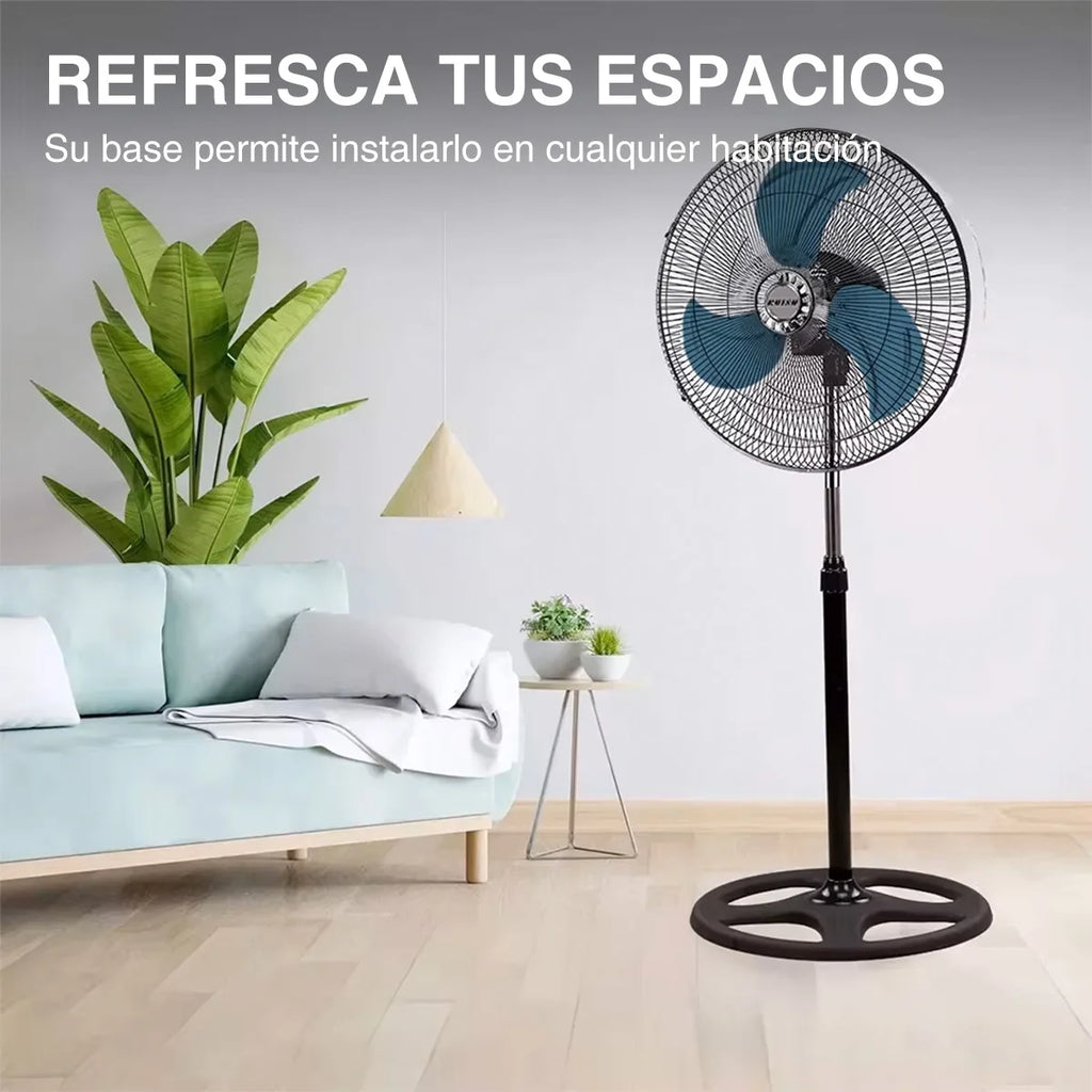 Ventilador Negro 3 en 1 con 3 Aspas Metálicas, 18 Velocidades, Oscilación y Velocidad Regular   Ventilador Silencioso de Bajo Consumo con Temporizador y Programación Ajustable