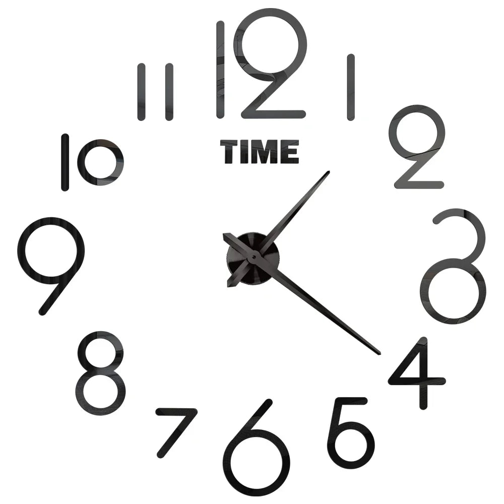 Reloj de pared con espejo acrílico de Número Romano grande 2D/3D, pegatina de moda DIY, relojes de cuarzo, reloj, decoración del hogar, pegatinas para el salón