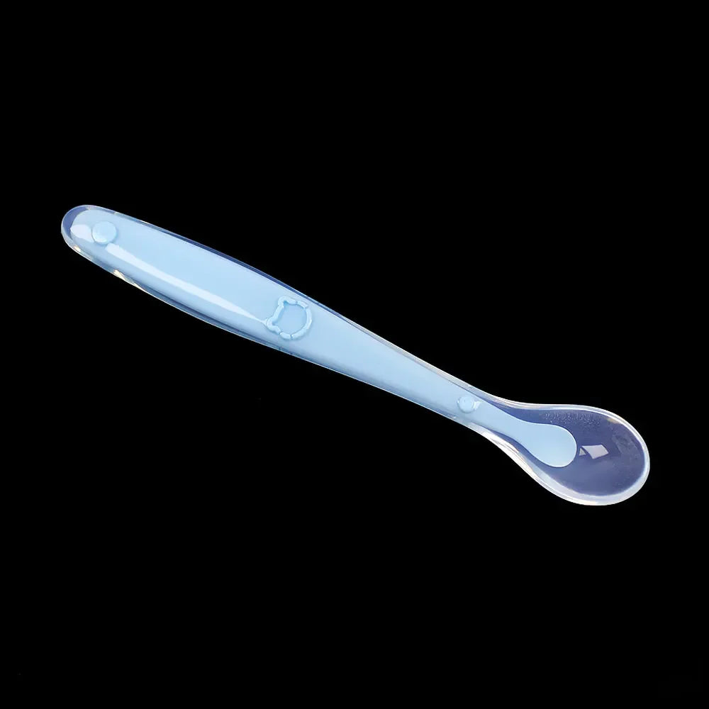 Cuchara de silicona para bebés para niños, comida complementaria, cuchara suave, cucharas de entrenamiento, vajilla de alimentación para niños y niñas