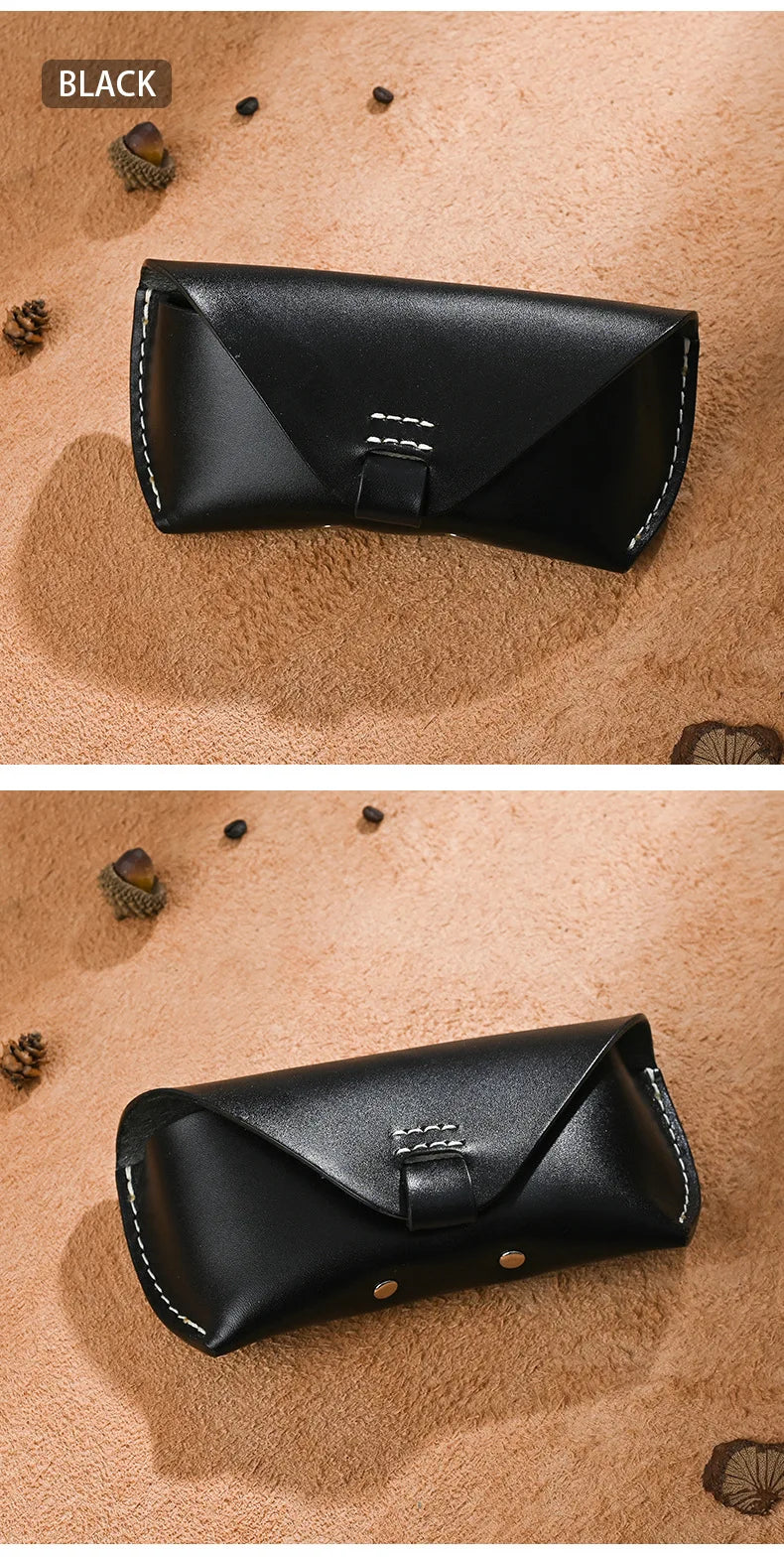 Newsbirds-Funda de cuero para gafas de sol, Cartera de mano para gafas de sol, informal, Vintage, a la moda
