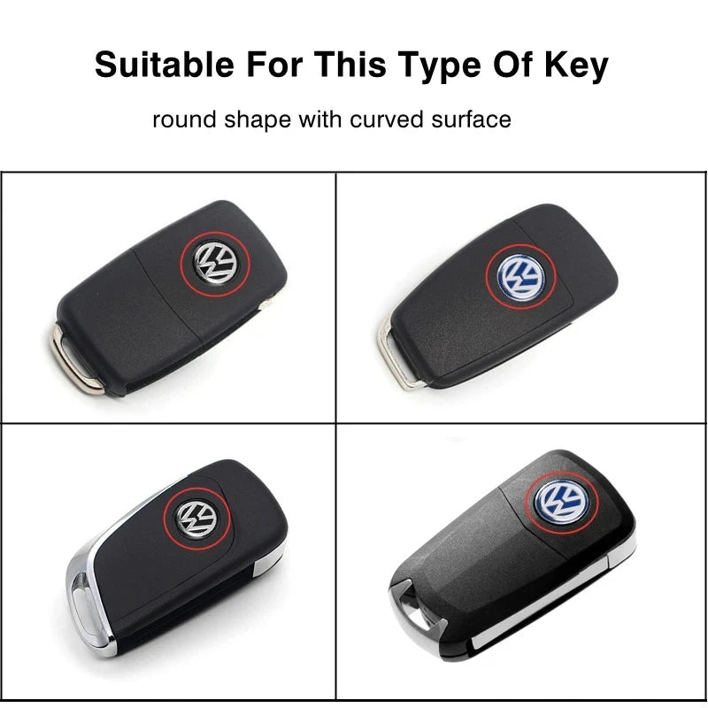 5/10 Uds. Insignia de llave remota de coche de 14MM emblema pegatinas con logotipo de Metal para VW GTI Polo Golf Passat Tiguan Arteon Touareg CC Taigo Caddy Je