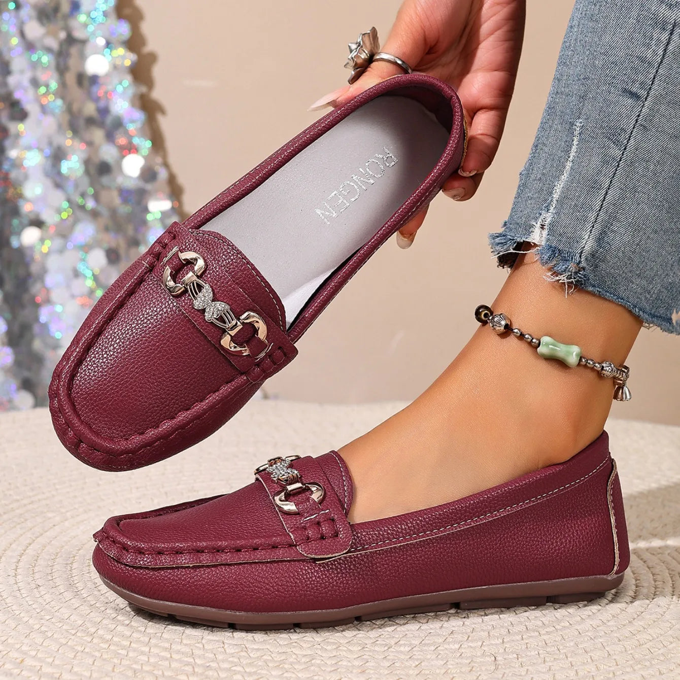 2026 nuevos zapatos planos de mujer primavera otoño Casual Slip on zapatos Mary Jane zapatillas de deporte de moda mujeres punta redonda sólida suela suave mocasines planos