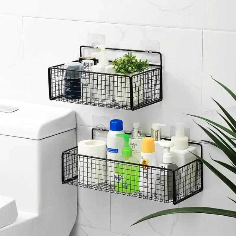 Cesta de almacenamiento para colgar en la pared, organización del fregadero del baño, organizador de puertas de gabinete, cesta para cocina, estante de almacenamiento de verduras