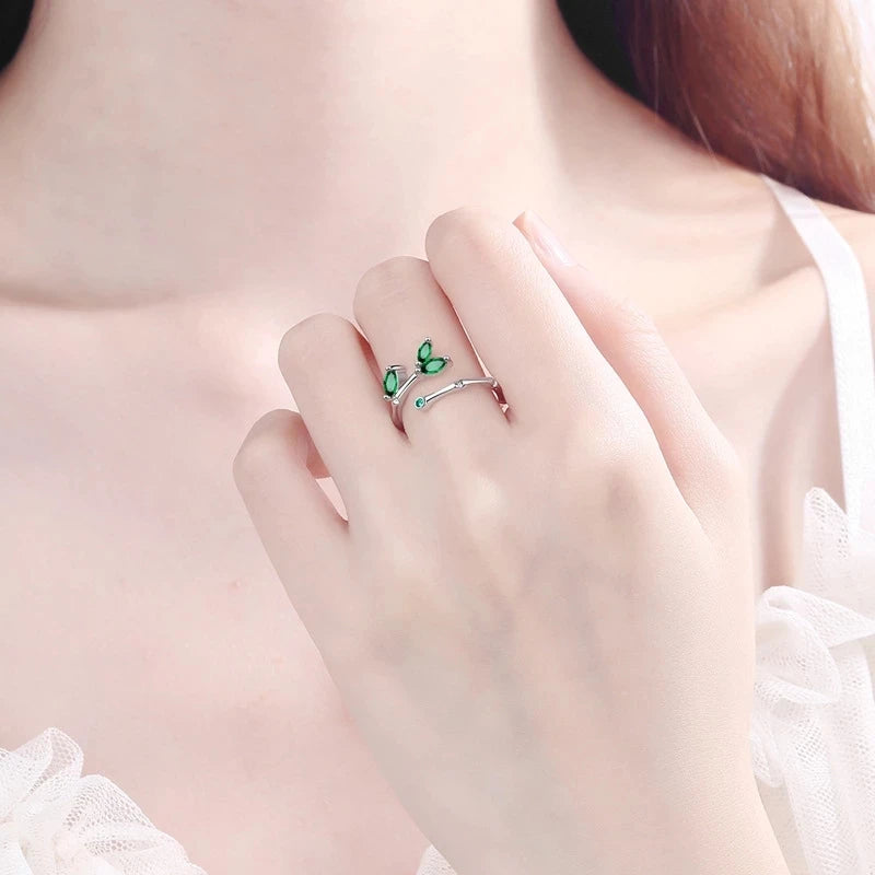 Anillo de Ópalo de Plata de Ley 925 para Mujer, Ajustable, para el Dedo Índice, Diseño Simple y Elegante, Joyería de Alta Gama, Regalo