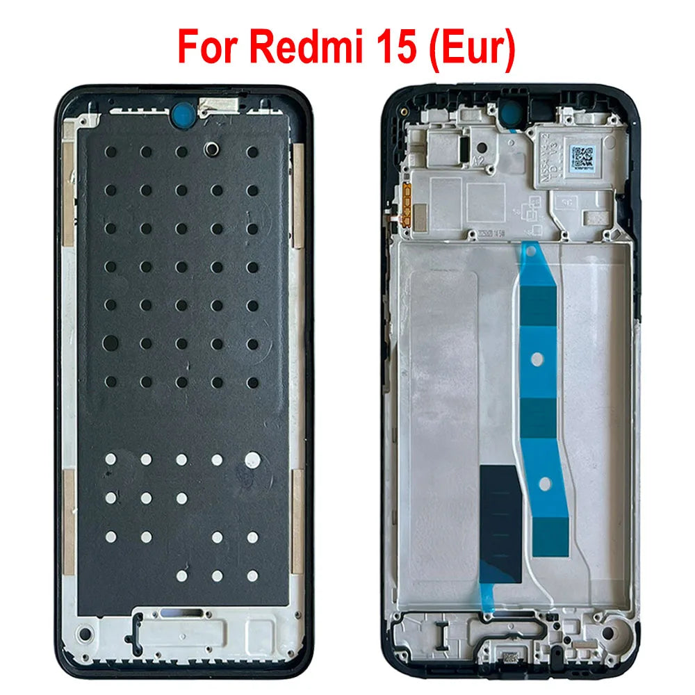 Para Xiaomi Redmi 15 15C marco LCD marco medio bisel carcasa versión Eur piezas de repuesto para Redmi A5 4G marco frontal