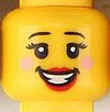 Cabeza impresa de Minifigs hembra, bloque de bricolaje para iluminar, número de pieza de ladrillo, Compatible con otras partículas de ensamblaje, 20 piezas