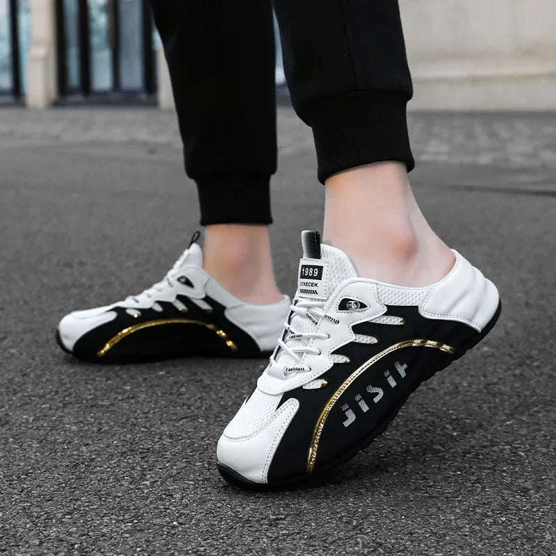 Zapatos informales ligeros y transpirables para hombre, medias zapatillas antideslizantes, zapatos perezosos, zapatillas cómodas para caminar, verano