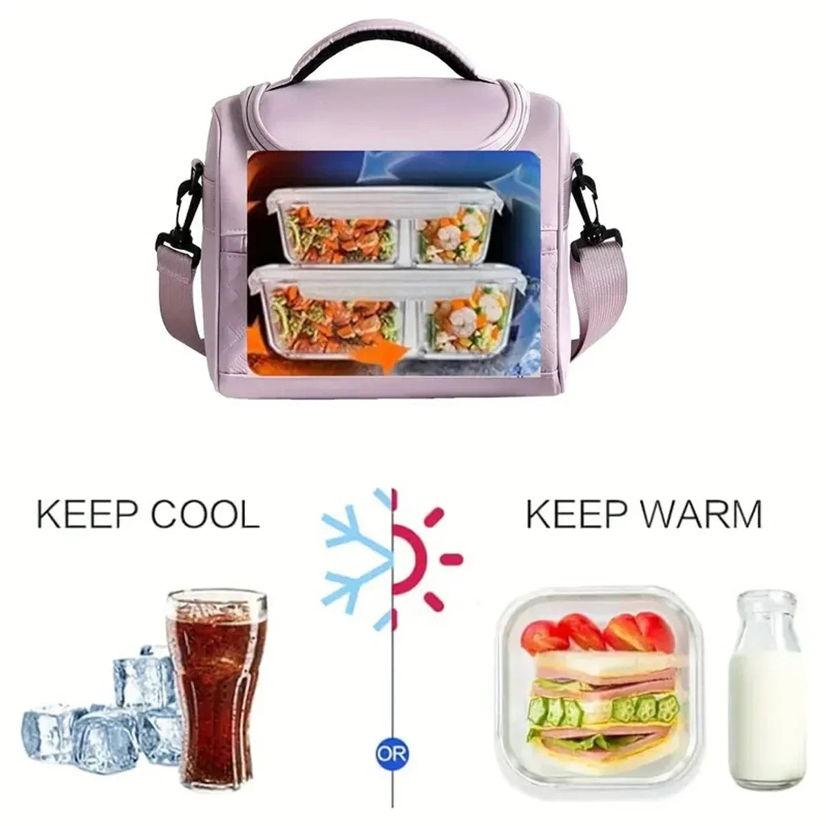 Bolsa de almuerzo portátil, caja térmica para alimentos, duradera, impermeable, nevera de oficina, lonchera con correa para el hombro, bolsa de Picnic para parejas, Unisex