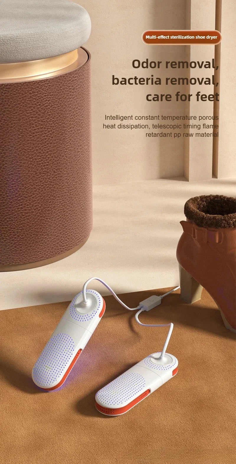 Secador de Zapatos Doméstico, Secador de Zapatos con Esterilización, Secador de Zapatos para Dormitorio, Secador de Zapatos Portátil, Desodorización, Secado Rápido 2026