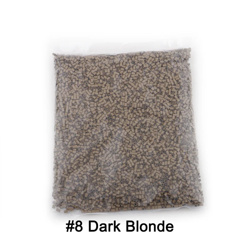 Mini microanillos de cobre de 6000x4mm, marrón oscuro, liso, extremo plano, bloqueo de microcuentas, enlaces, Punta I, herramientas de extensión de cabello, 3024 unids/lote por bolsa