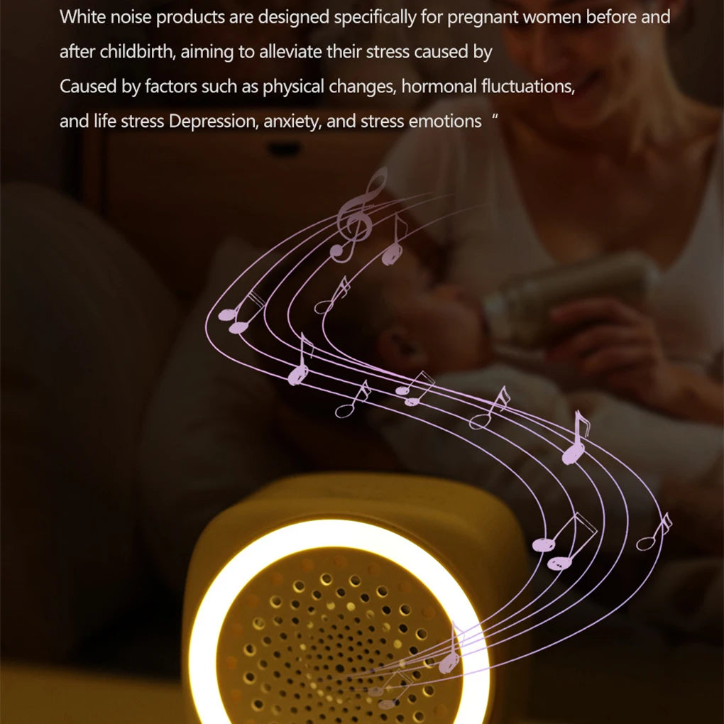 Máquina de ruido blanco para bebé recargable por USB con temporizador y luz nocturna: chupete portátil para dormir, apagado automático para bebés y niños pequeños