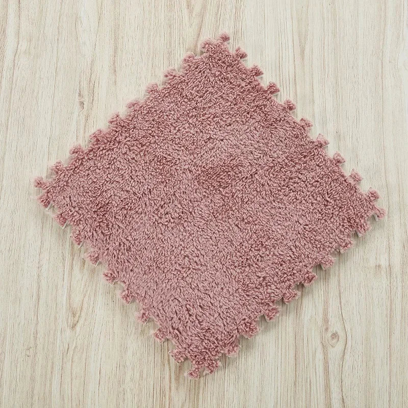 Alfombra de peluche suave de 30x30CM para niños, alfombra de juego, alfombra de rompecabezas, tapete de juego cálido, azulejos de ejercicio entrelazados, alfombra decorativa para suelo
