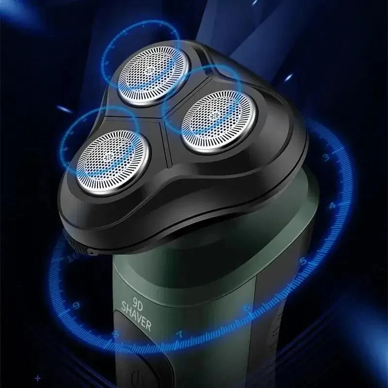 Afeitadoras eléctricas para hombres, resistente al agua, uso en seco y húmedo, recortador eléctrico, afeitadoras rotativas con batería recargable, máquina de afeitar