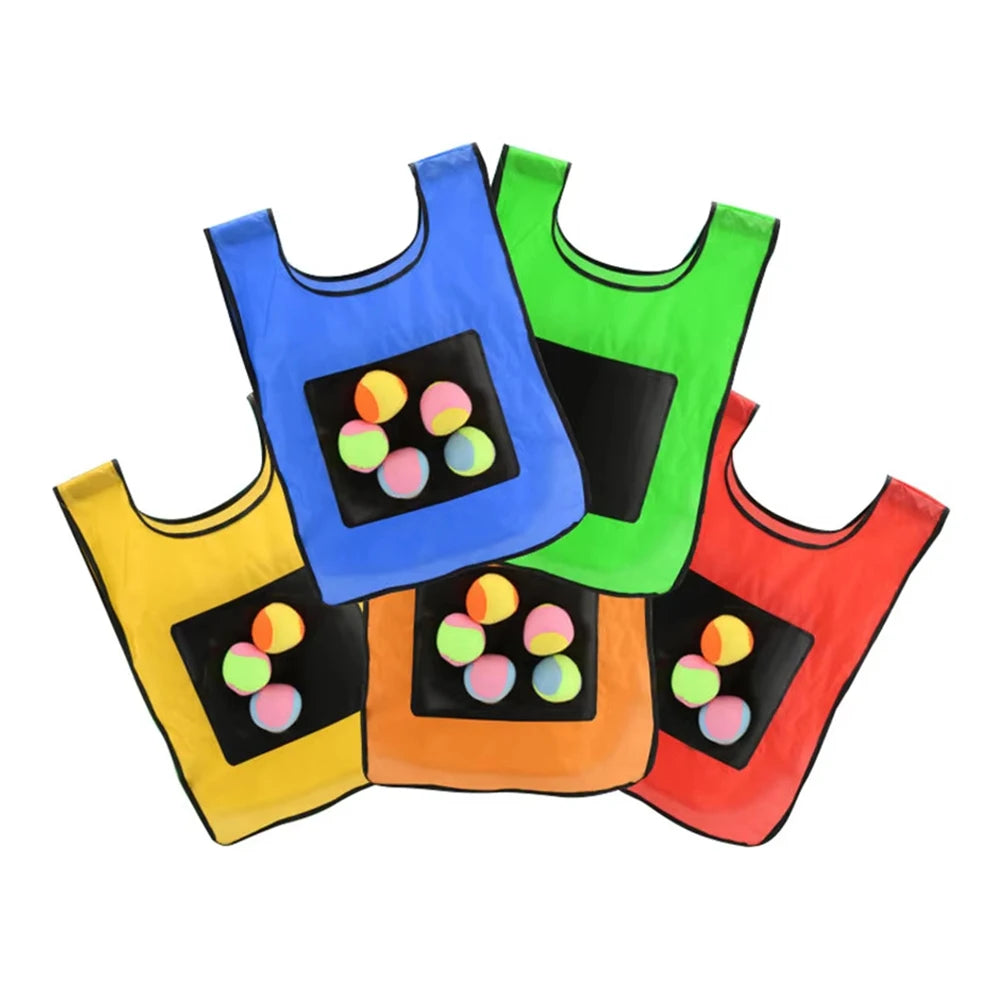 Chaleco de juego de pelota Dodge pegajoso, juguete para deportes al aire libre, Jersey, accesorios de tela, captura de pelotas de forro polar suave, seguro para niños, adolescentes y adultos
