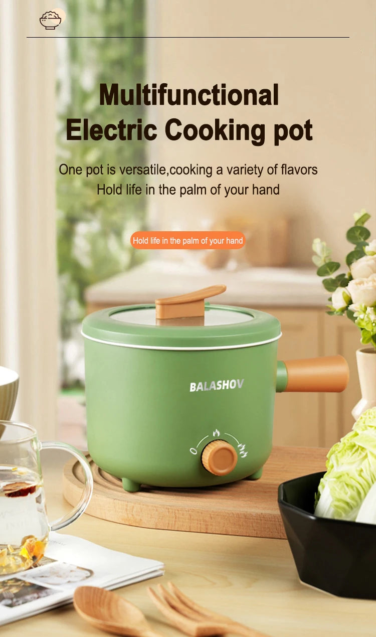 Olla eléctrica, aparato de cocina de doble capa para el hogar, olla caliente, calentador de sopa, cocina multifunción, Mini sartén antiadherente